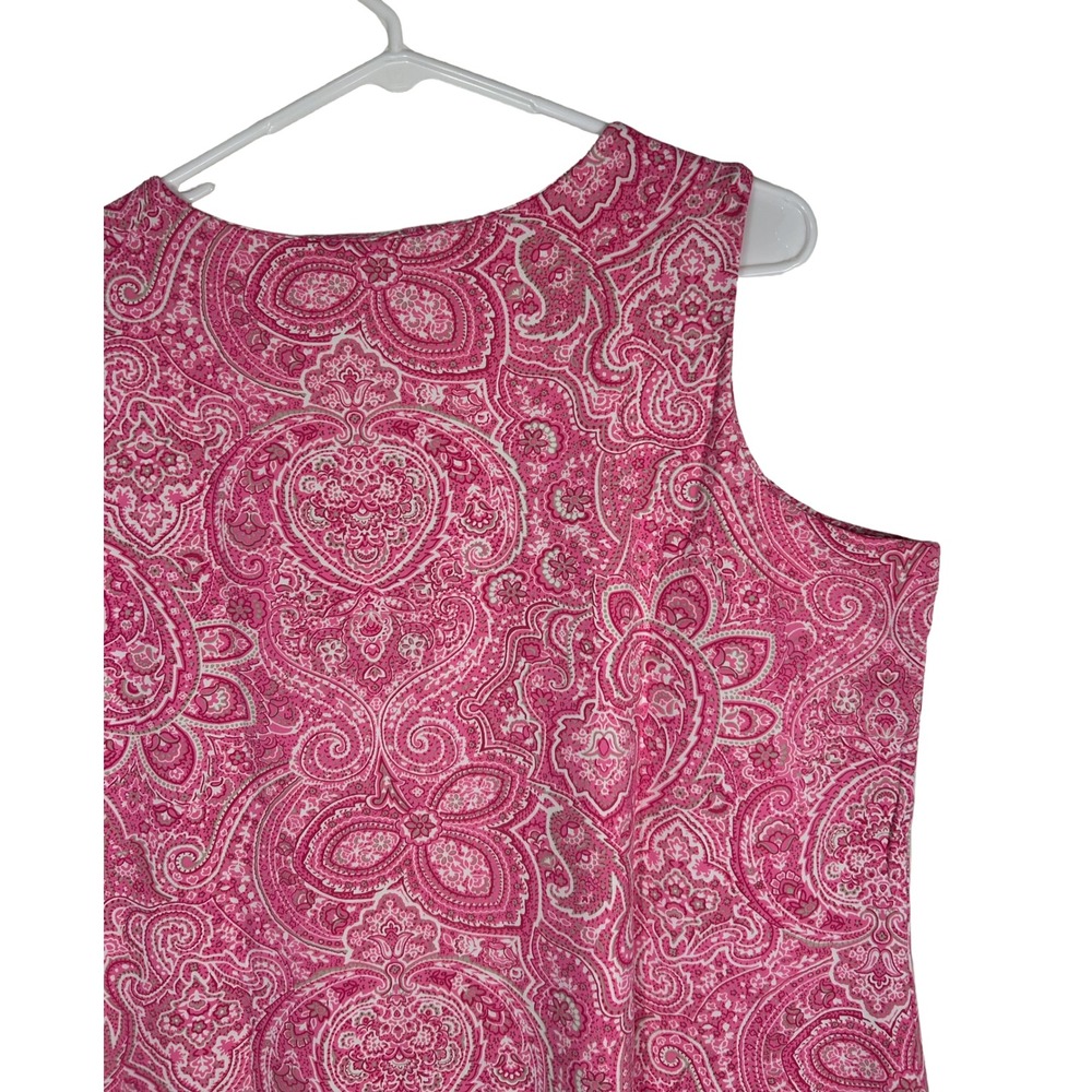 Charter Club Woman Pink Paisley Sleeveless Shift Dress‎ Plus Size 1X Stretch - Picture 4 of 7